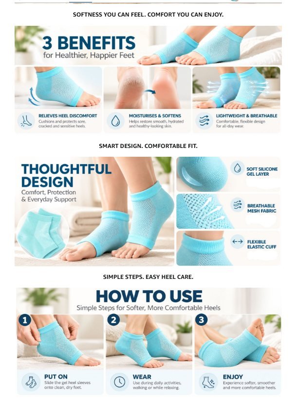 Heel socks: benefits, design and how-to-use
